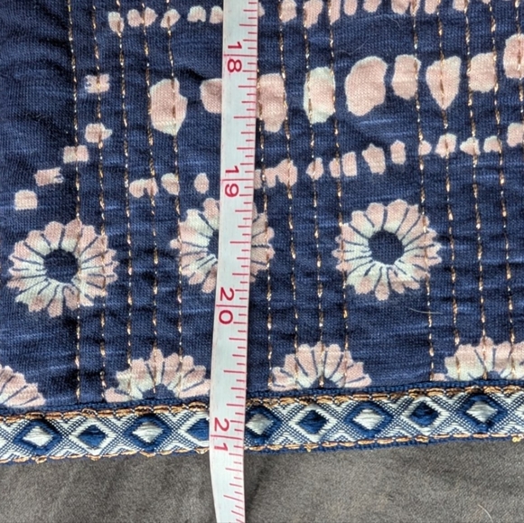 Stunning Monsoon 100% Cotton Quilted / Woven Navy Patterned Jacket - Large - Picture 11 of 12